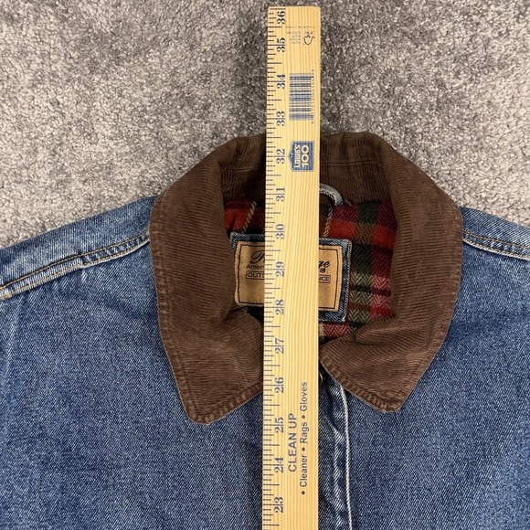 VTG River Edge Denim Chore Jacket Women's 1X Corduroy Collar Blanket Lined - Picture 11 of 12